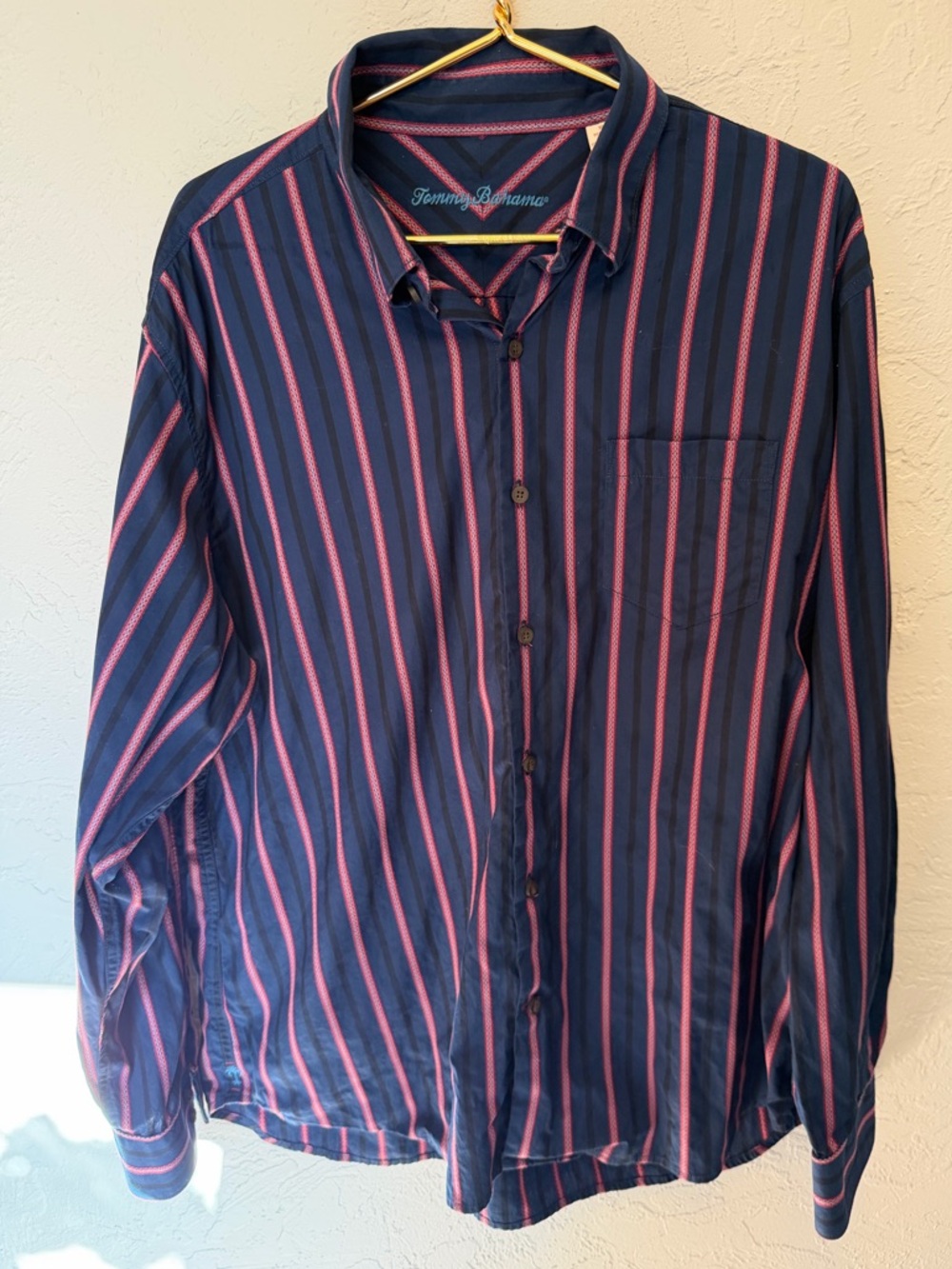 Tommy Bahama Striped Cotton Button Down Shirt XL
